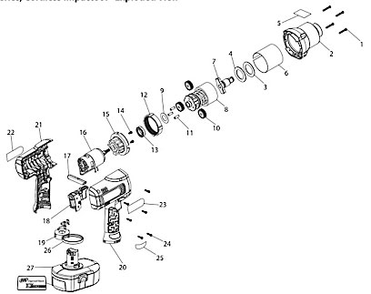 Diagram Diagram and Parts List for IRW360  Ingersoll Rand Wrench